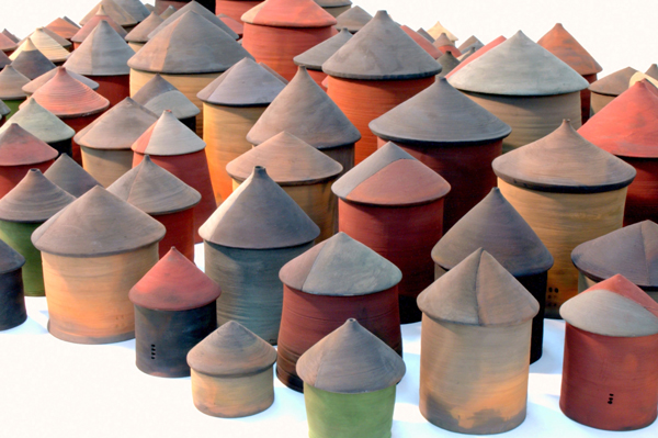A Global Village (2007) Raku clay, various sizes (detail)
